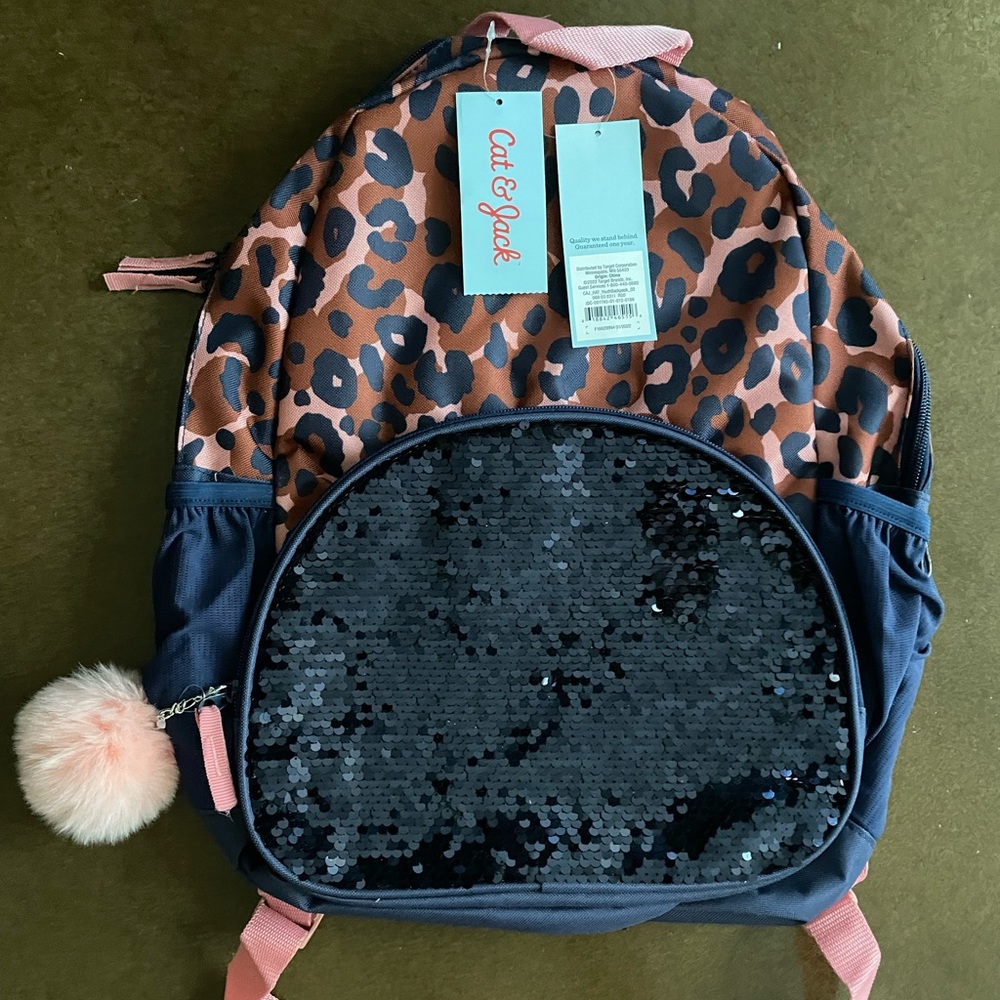 Cat and Jack Leopard Backpack - brand new